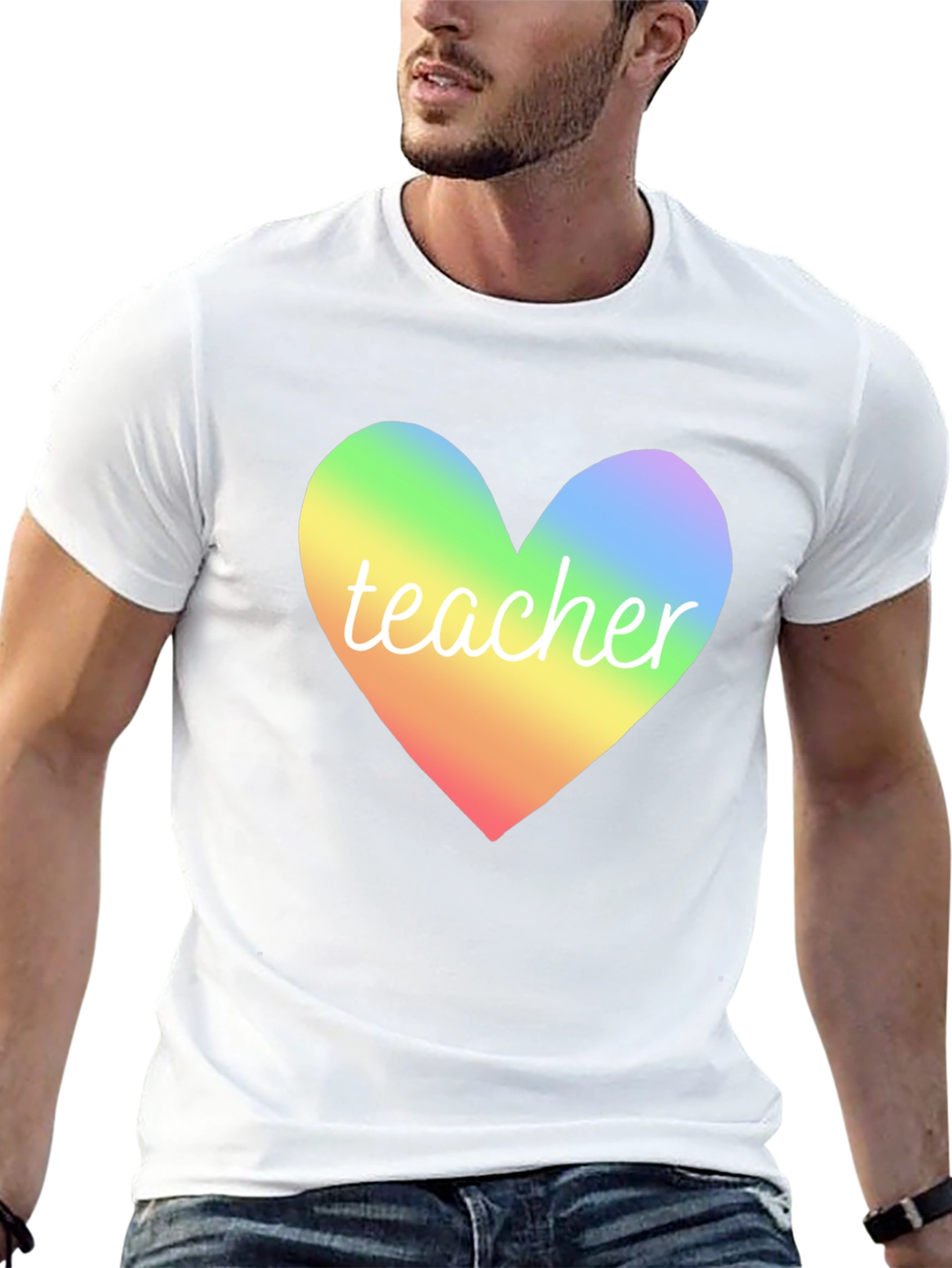 Rainbow Heart Teacher T-Shirt - Unisex