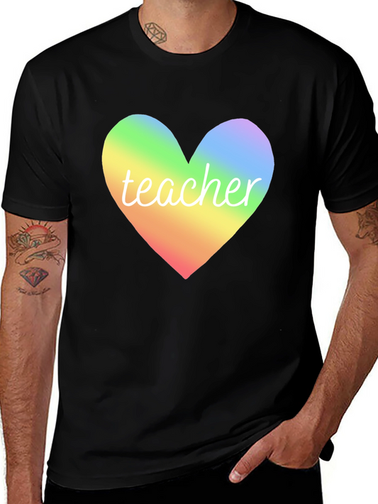 Rainbow Heart Teacher T-Shirt - Unisex