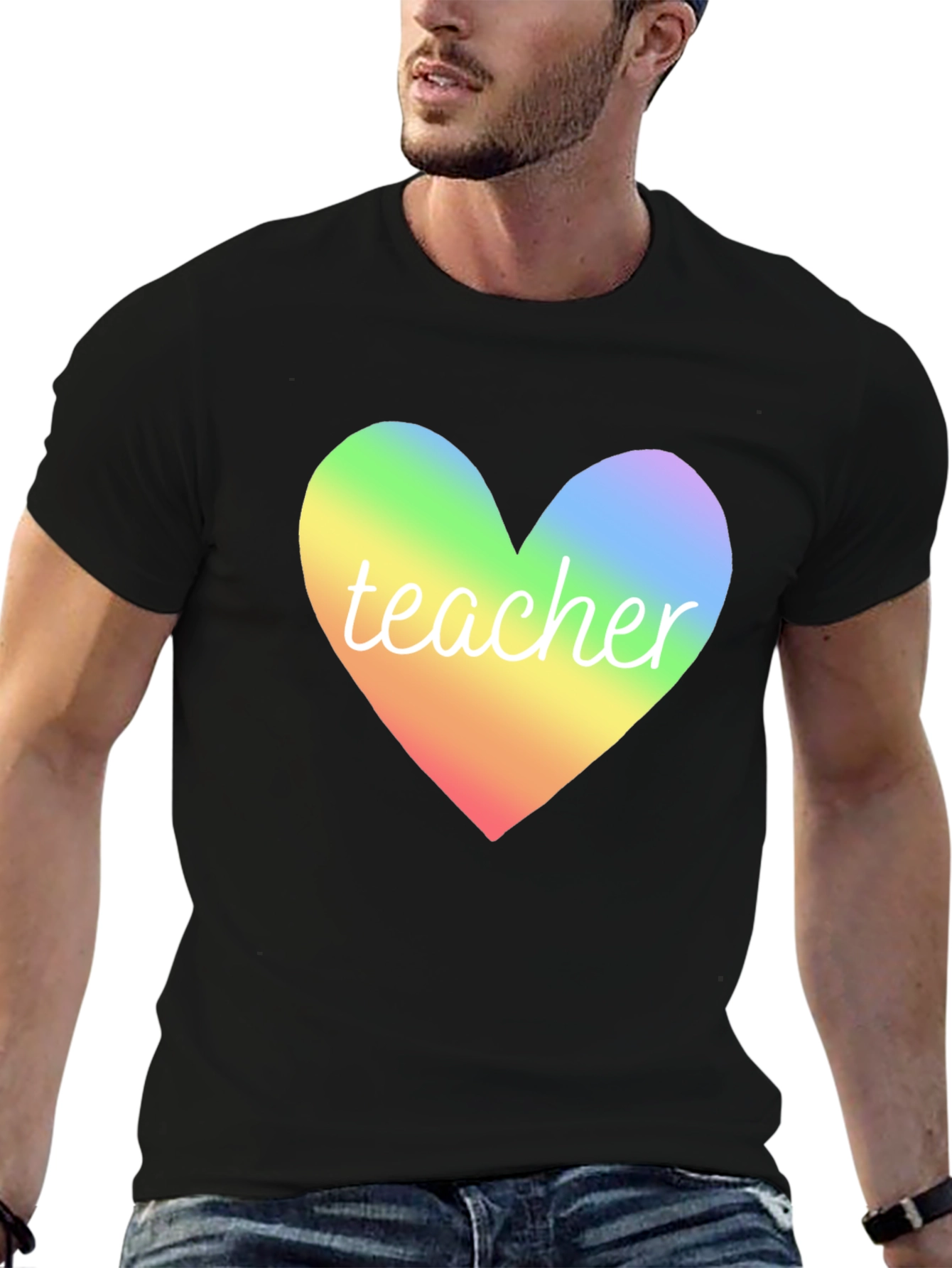 Rainbow Heart Teacher T-Shirt - Unisex