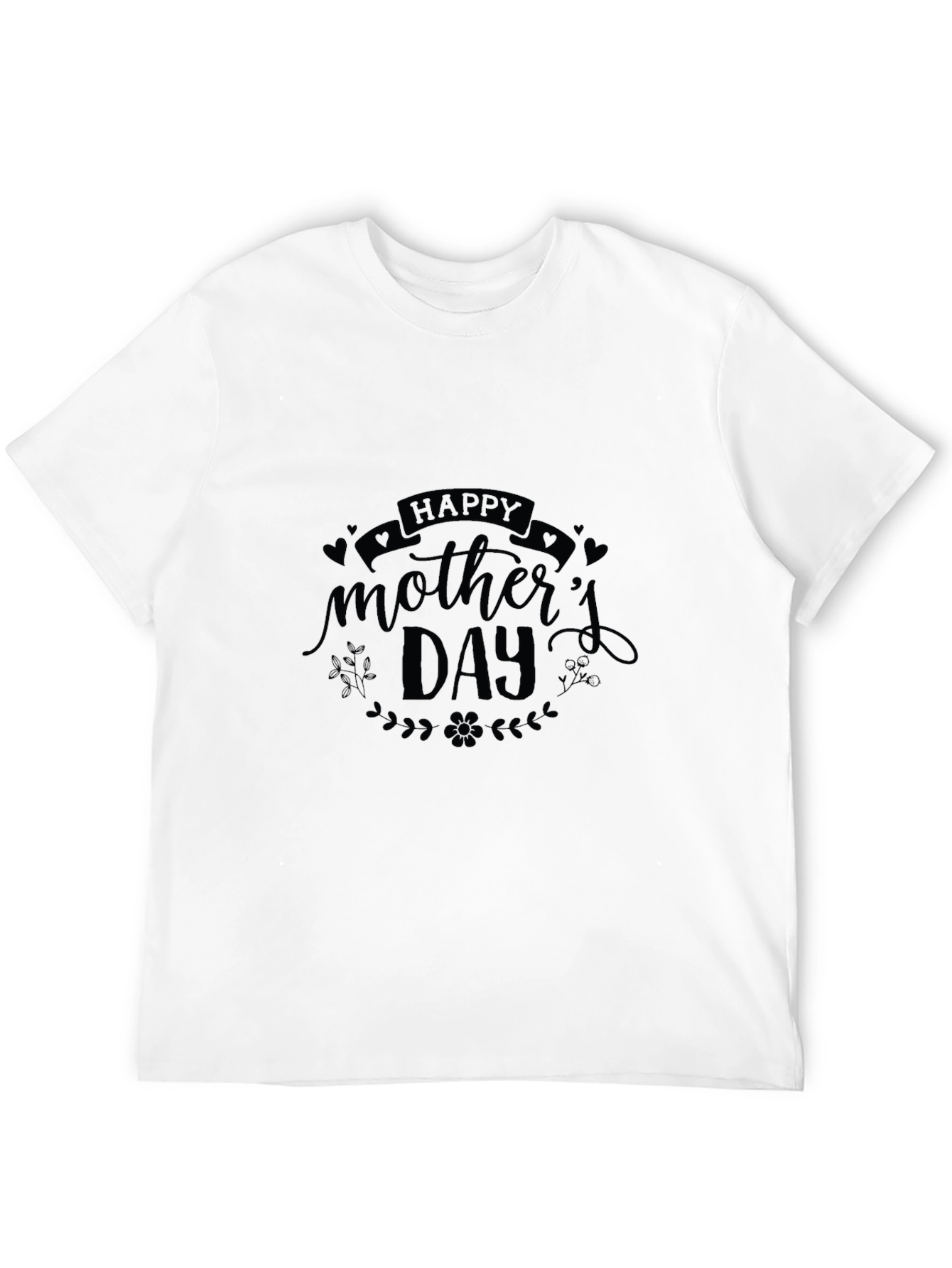 Happy Mothers Day Black Graphic Tee