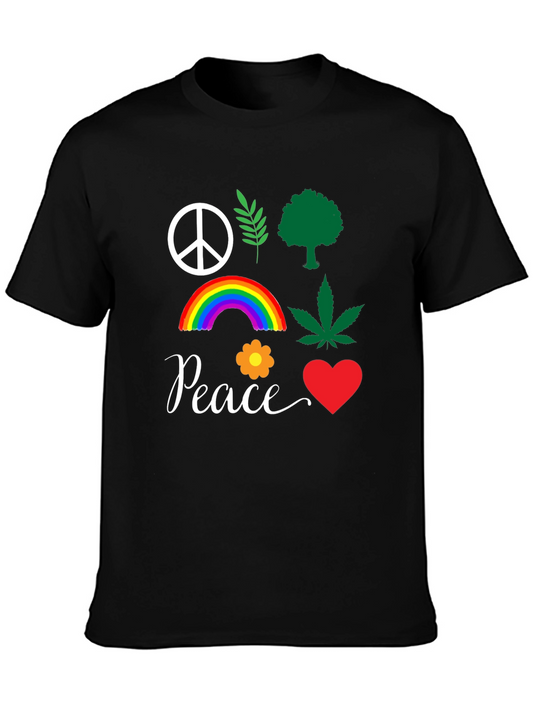 Peace Sign Graphic Tee - Hippie Style