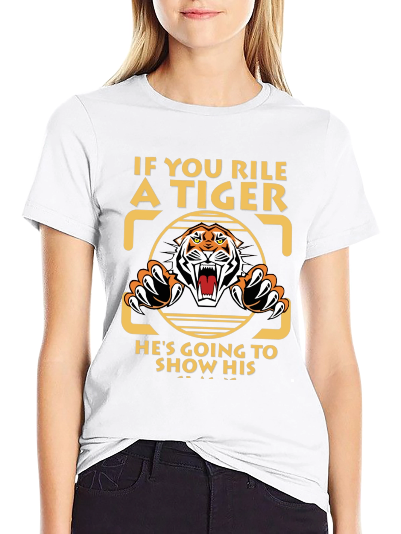 Rile a Tiger Black Graphic Tee