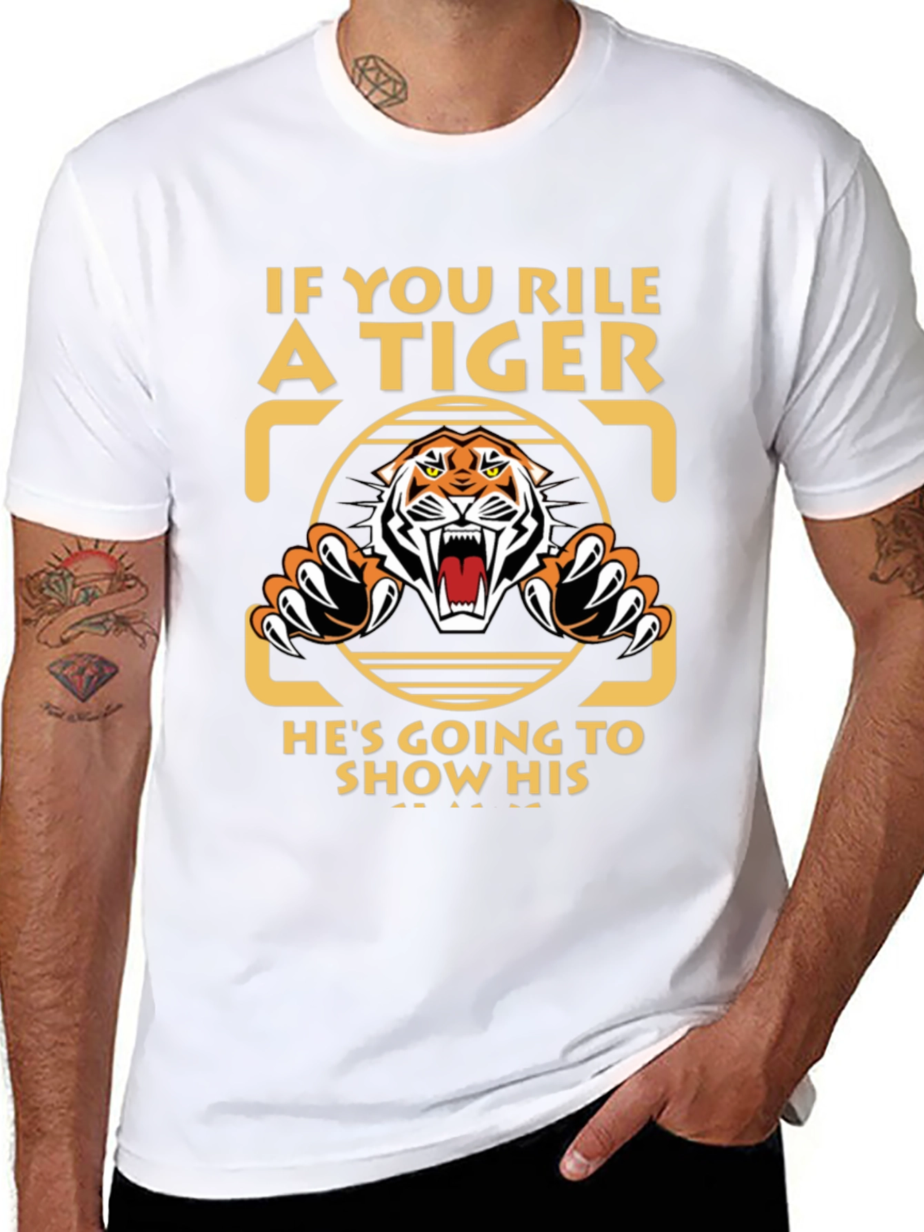 Rile a Tiger Black Graphic Tee