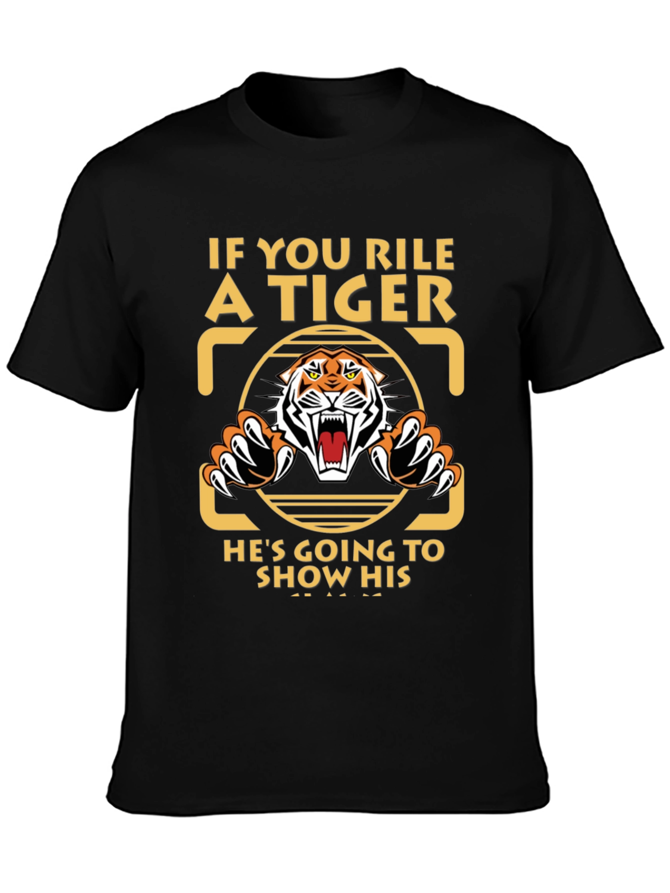 Rile a Tiger Black Graphic Tee