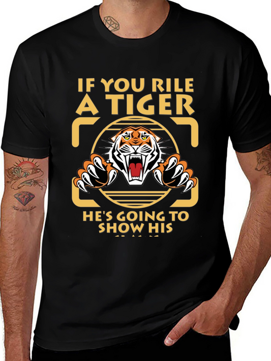 Rile a Tiger Black Graphic Tee