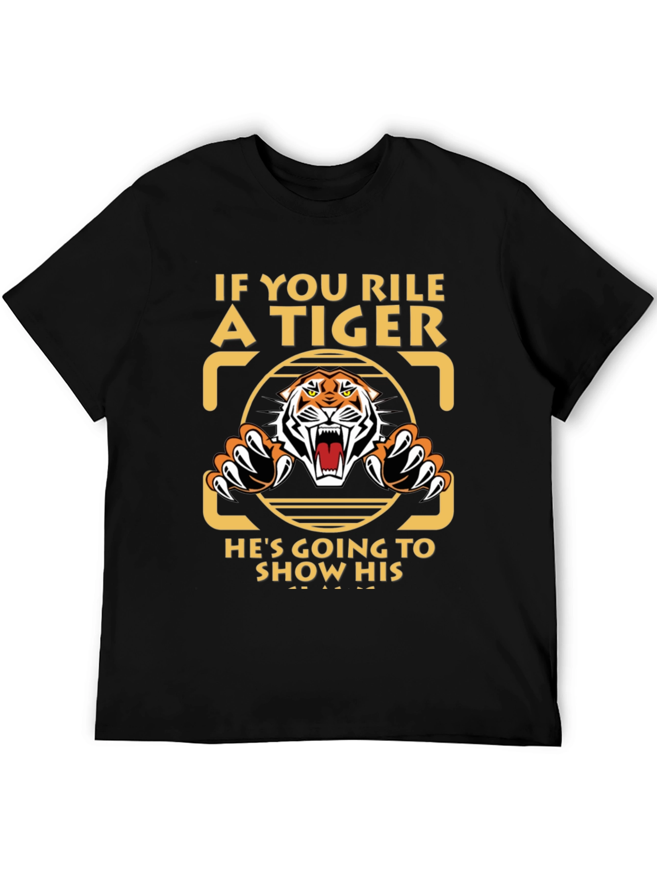 Rile a Tiger Black Graphic Tee