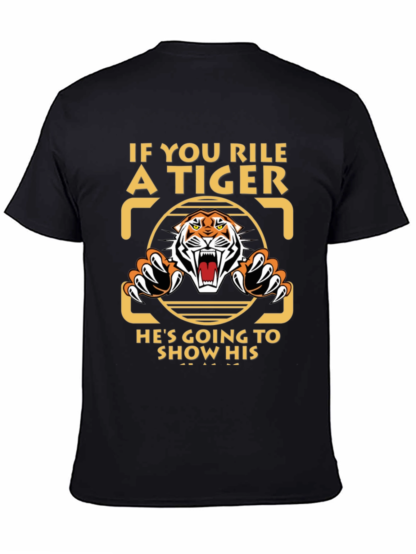 Rile a Tiger Black Graphic Tee