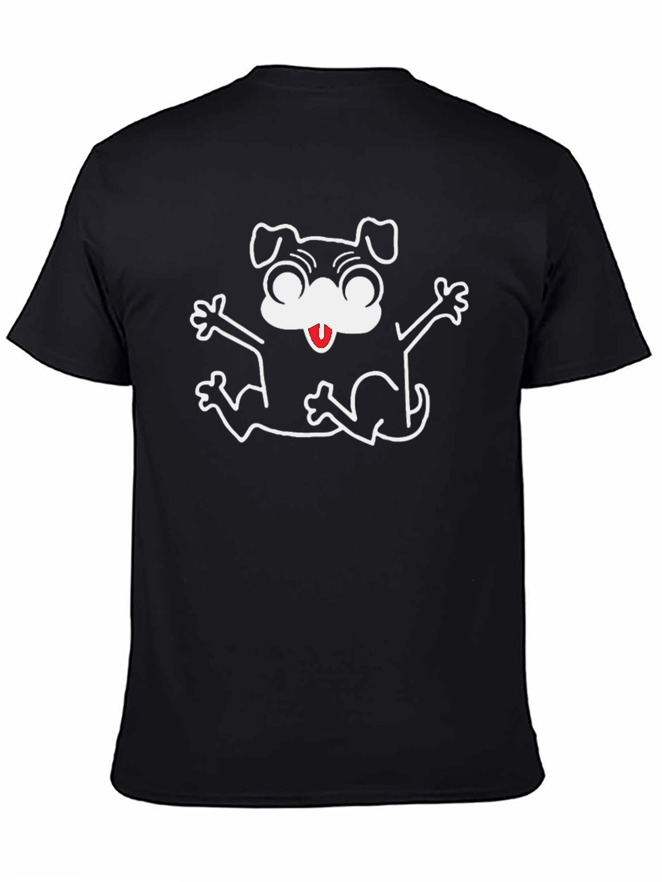 Black Dog Cartoon Graphic T-Shirt