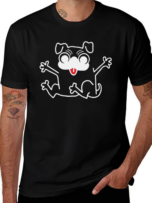 Black Dog Cartoon Graphic T-Shirt
