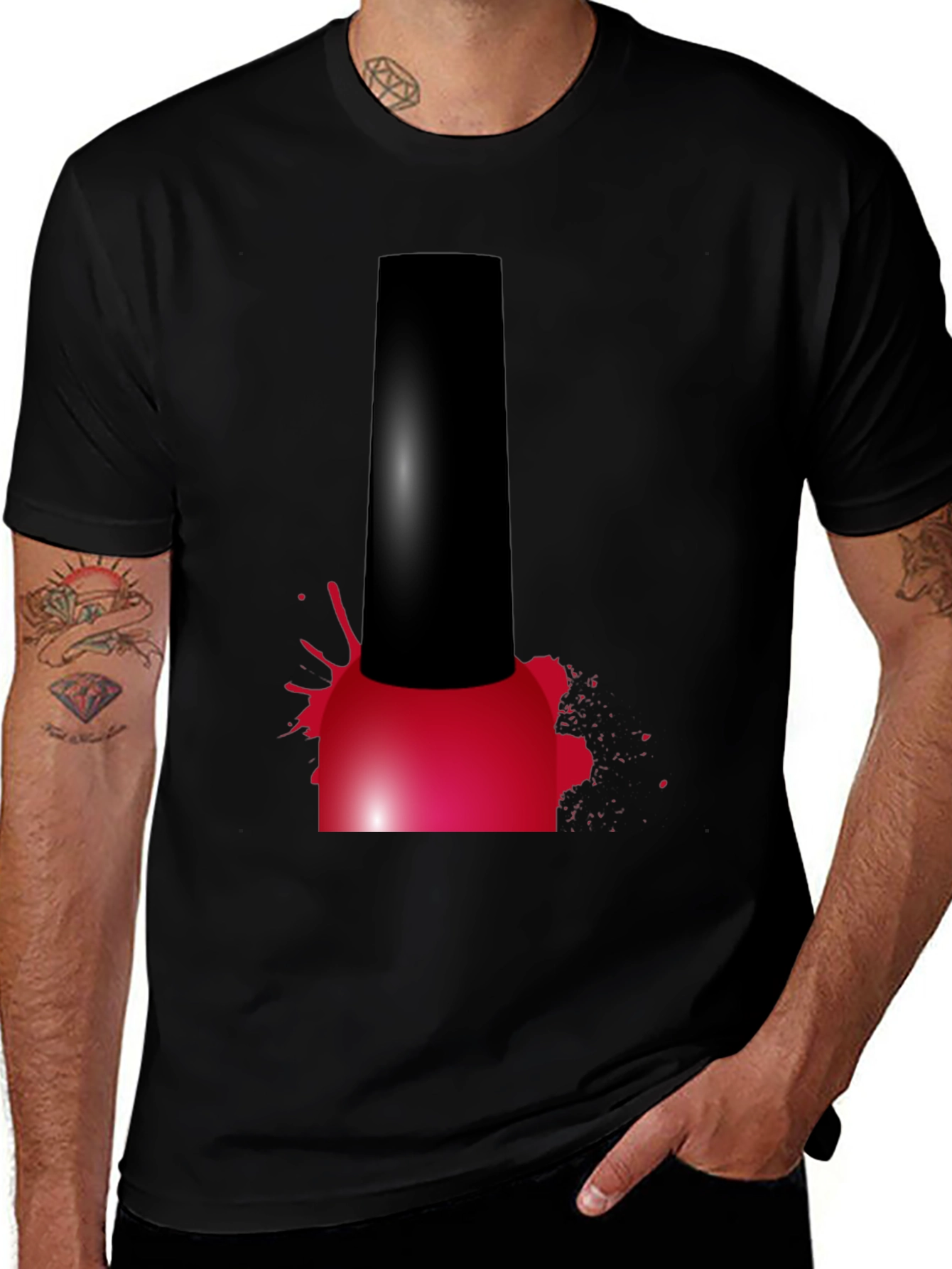 Nail Polish Splatter Graphic T-Shirt