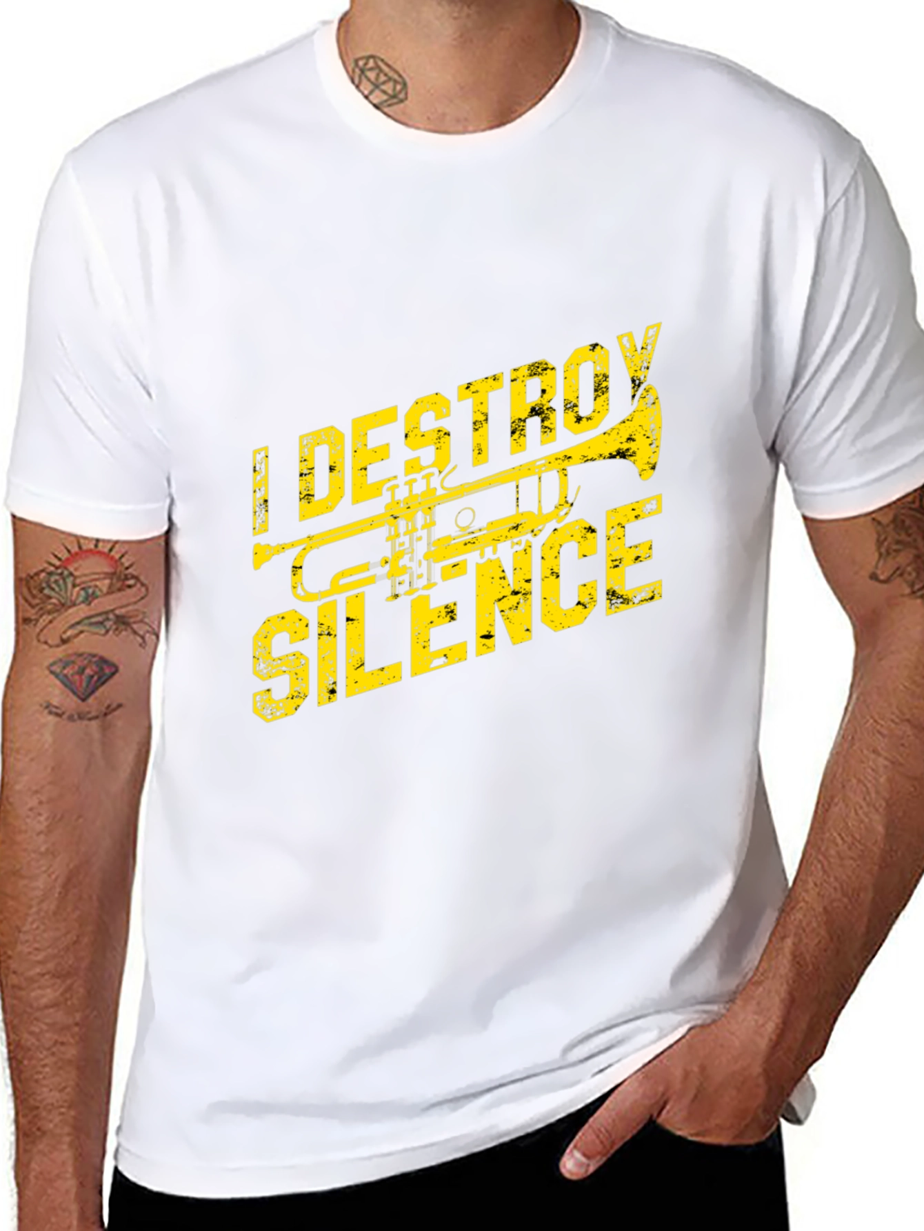I Destroy Silence Trumpet T-Shirt - Black