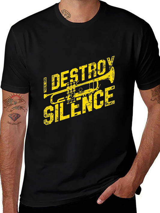 I Destroy Silence Trumpet T-Shirt - Black
