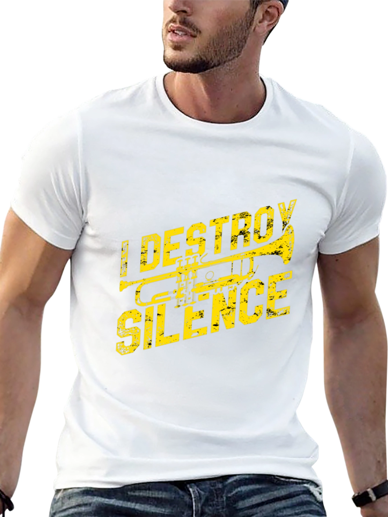 I Destroy Silence Trumpet T-Shirt - Black