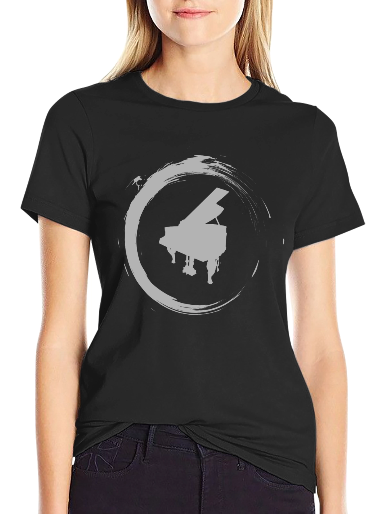 Piano Circle Graphic Tee - Stylish Unisex Shirt