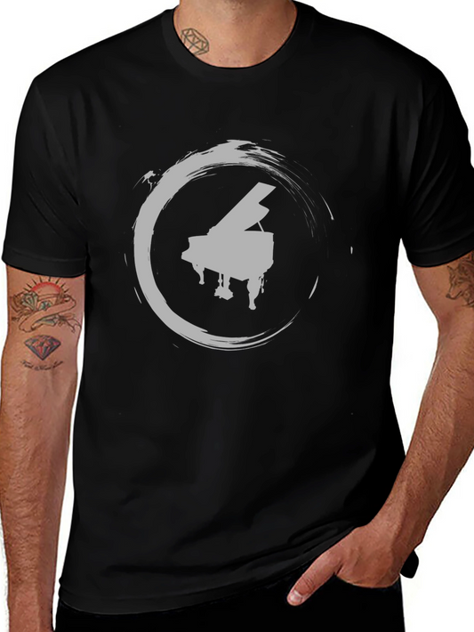 Piano Circle Graphic Tee - Stylish Unisex Shirt