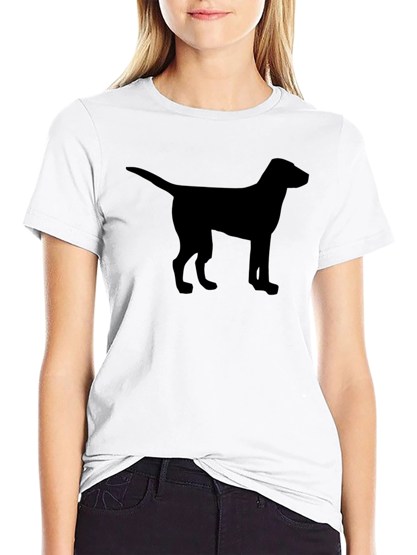 Dog Silhouette Black T-Shirt for Men