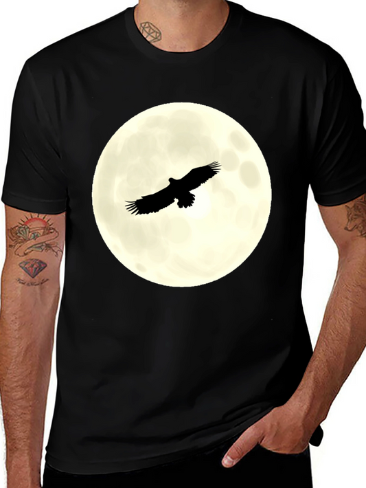 Eagle Moon Graphic T-Shirt - Black