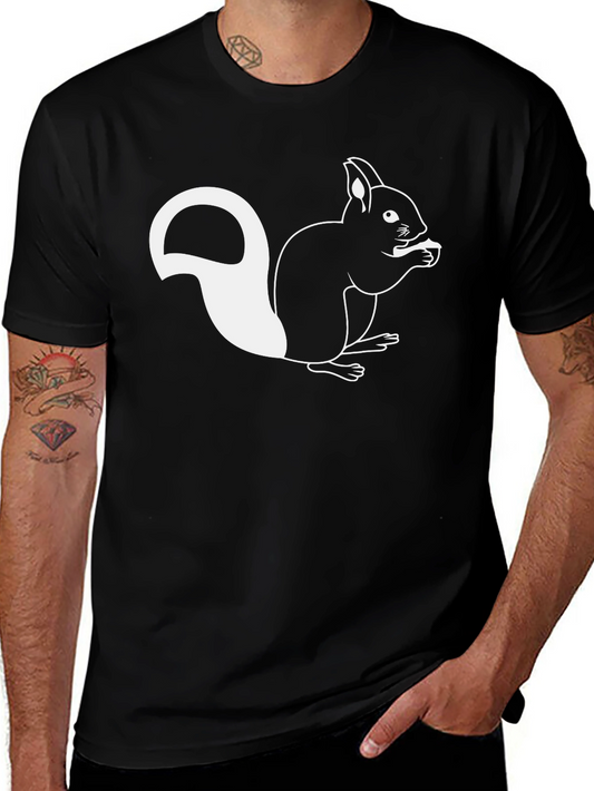 Squirrel Graphic Tee - Black Cotton Blend