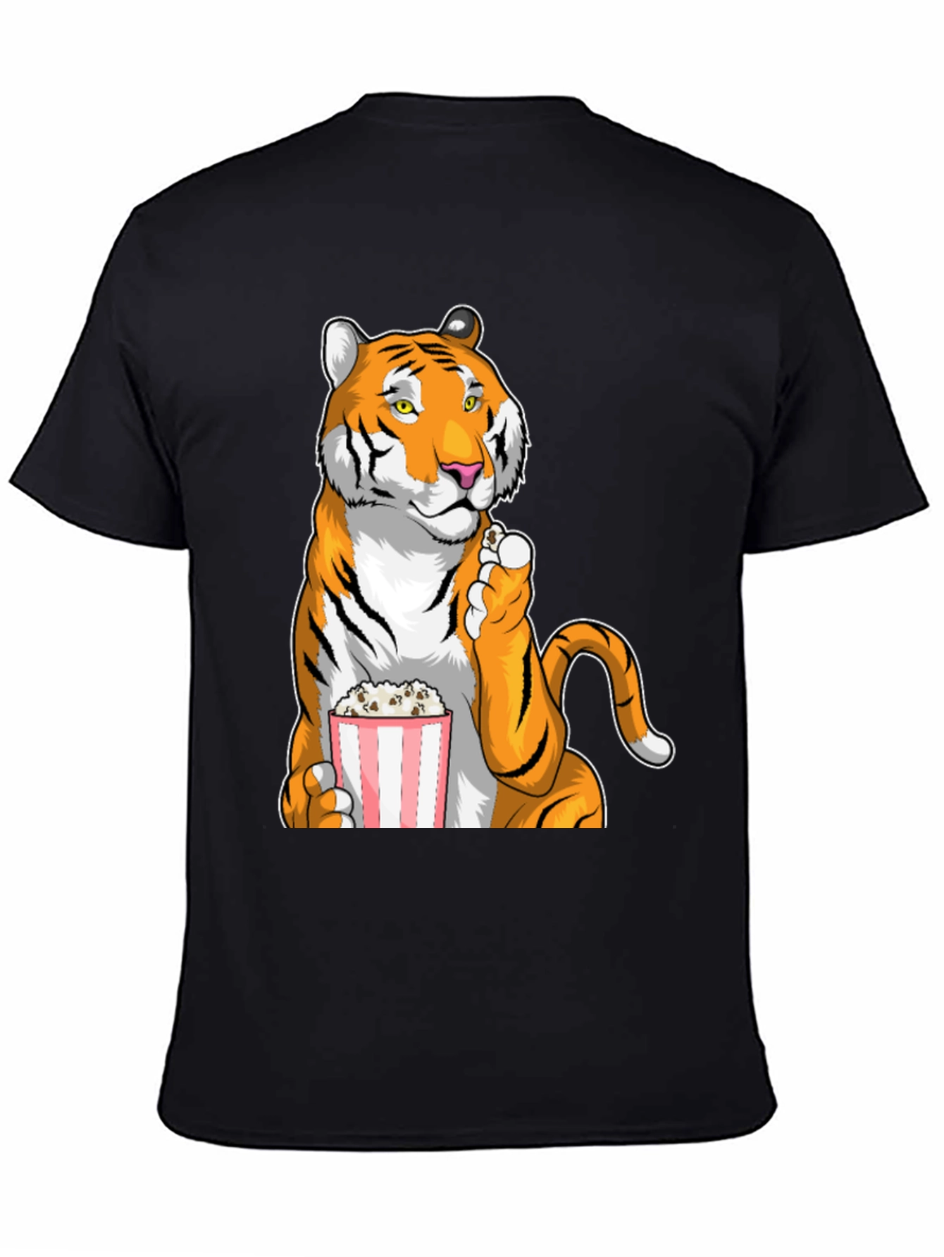 Tiger Eating Popcorn Graphic T-Shirt