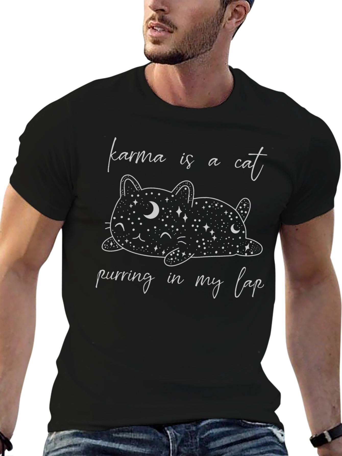 Karma Is A Cat Graphic T-Shirt