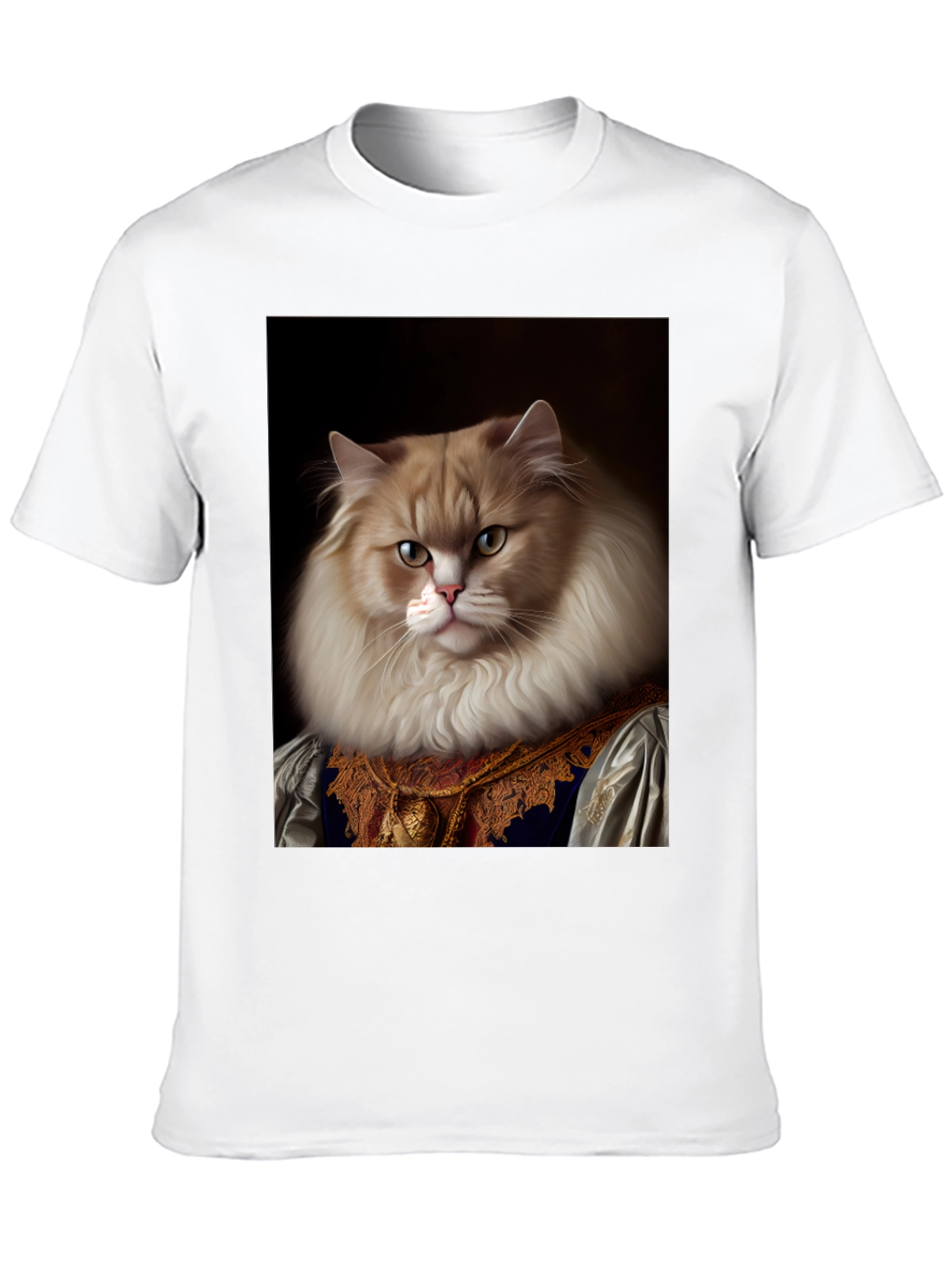 Regal Cat Portrait T-Shirt - Unique Design