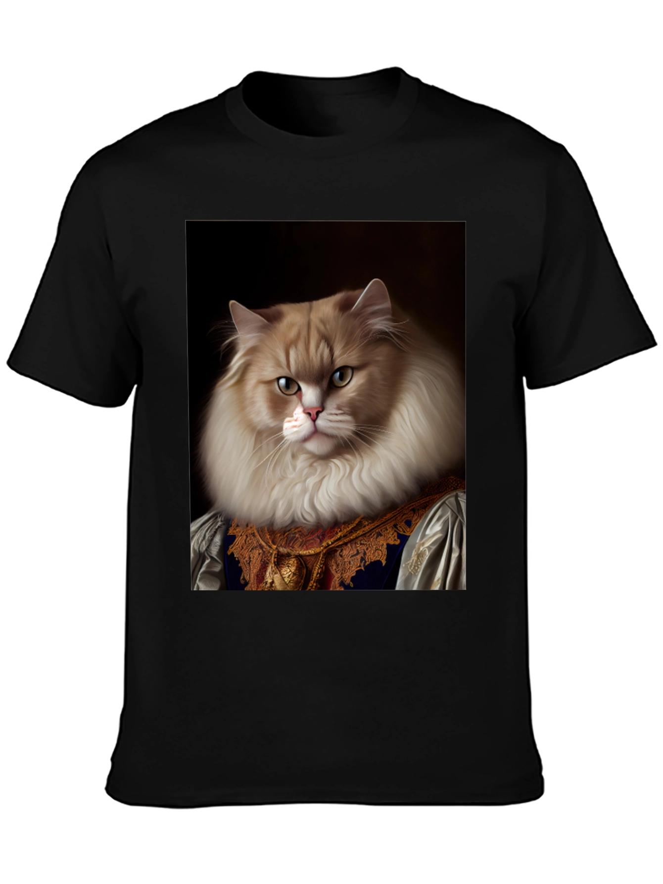 Regal Cat Portrait T-Shirt - Unique Design