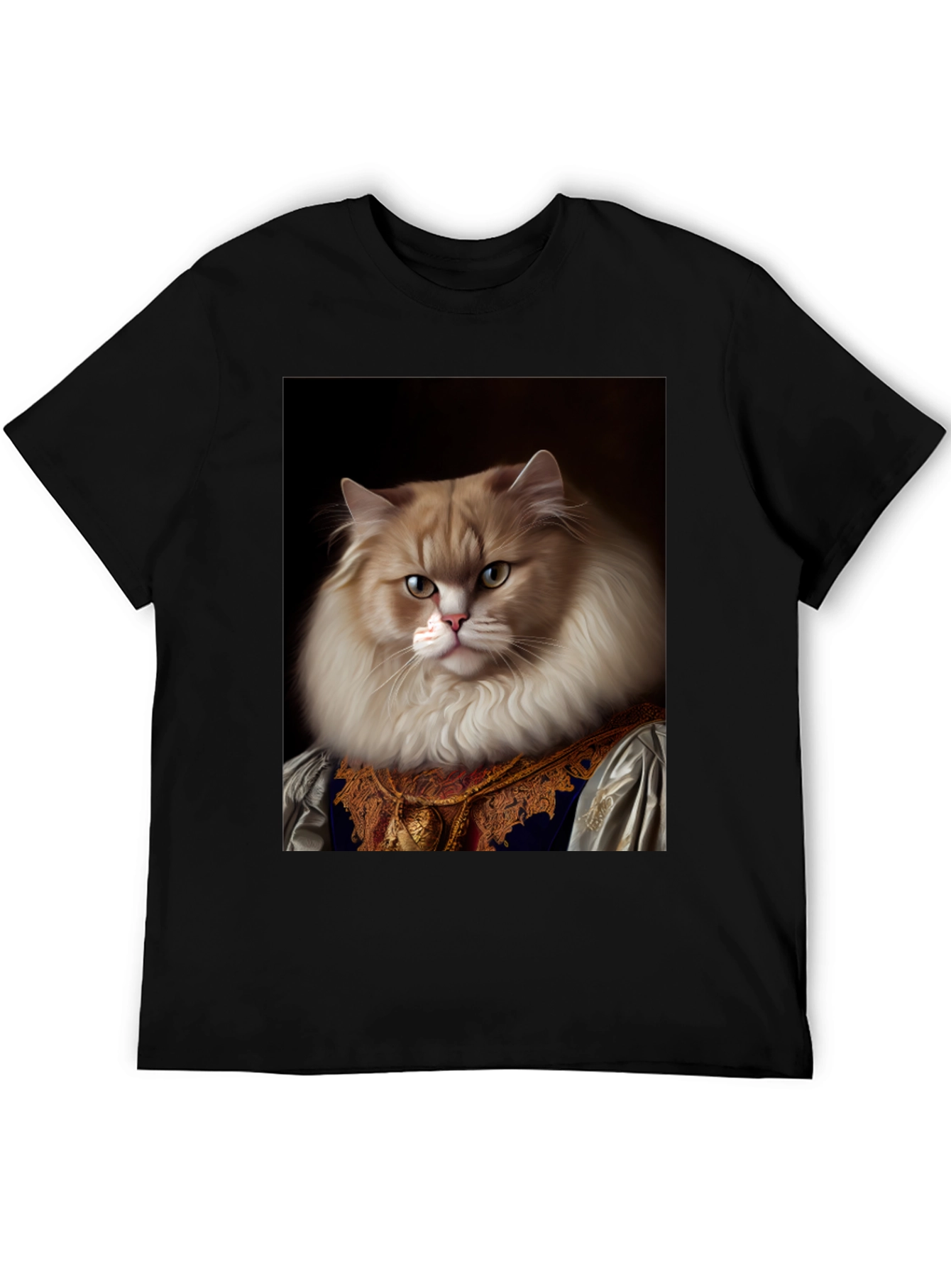 Regal Cat Portrait T-Shirt - Unique Design
