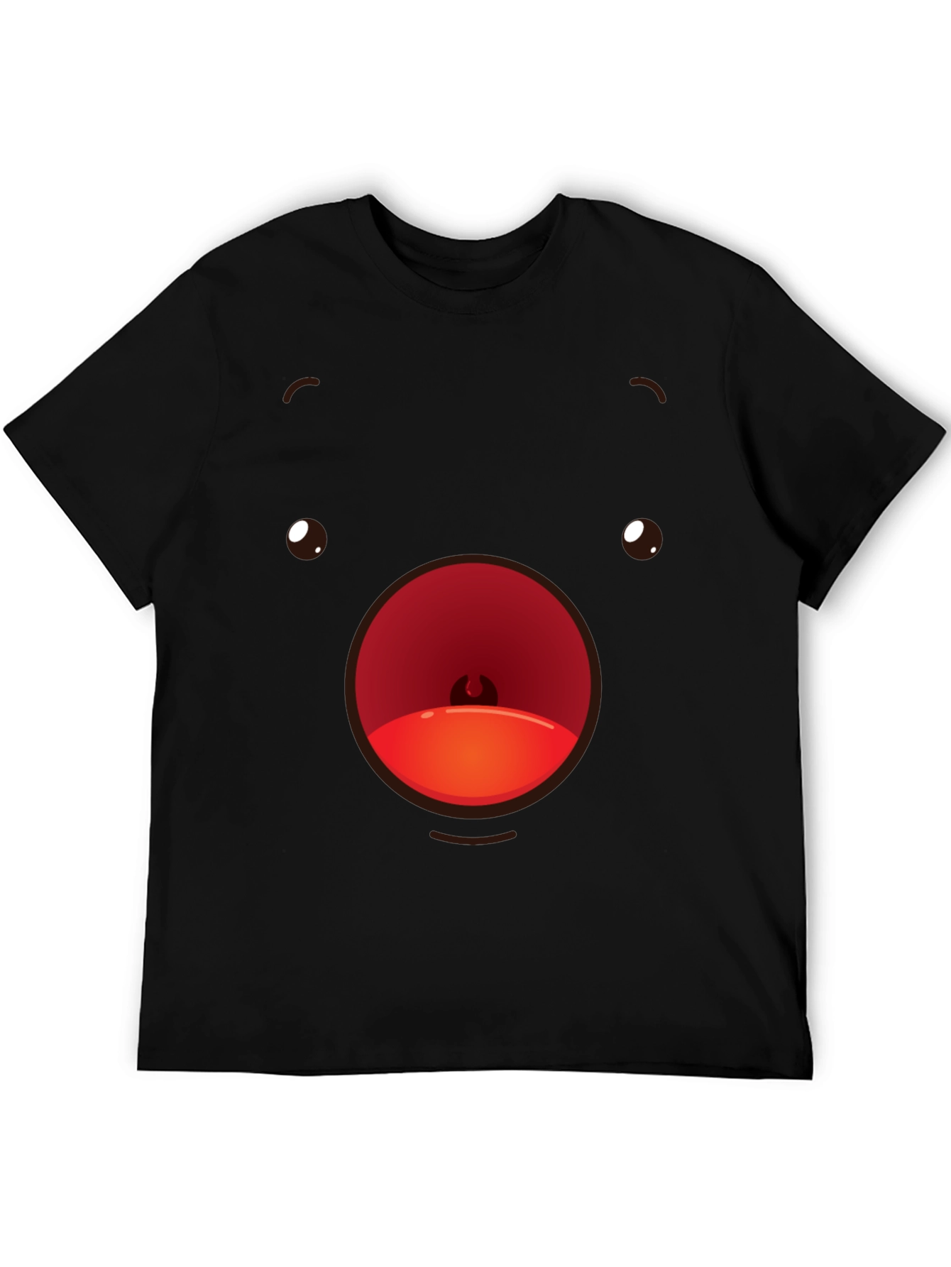 Funny Face T-Shirt Black Crew Neck Soft Cotton