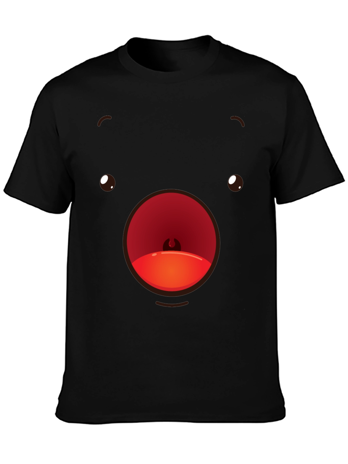 Funny Face T-Shirt Black Crew Neck Soft Cotton