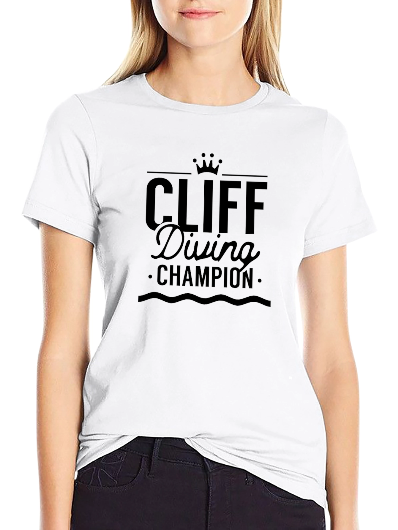 Cliff Diving Champion Black T-Shirt