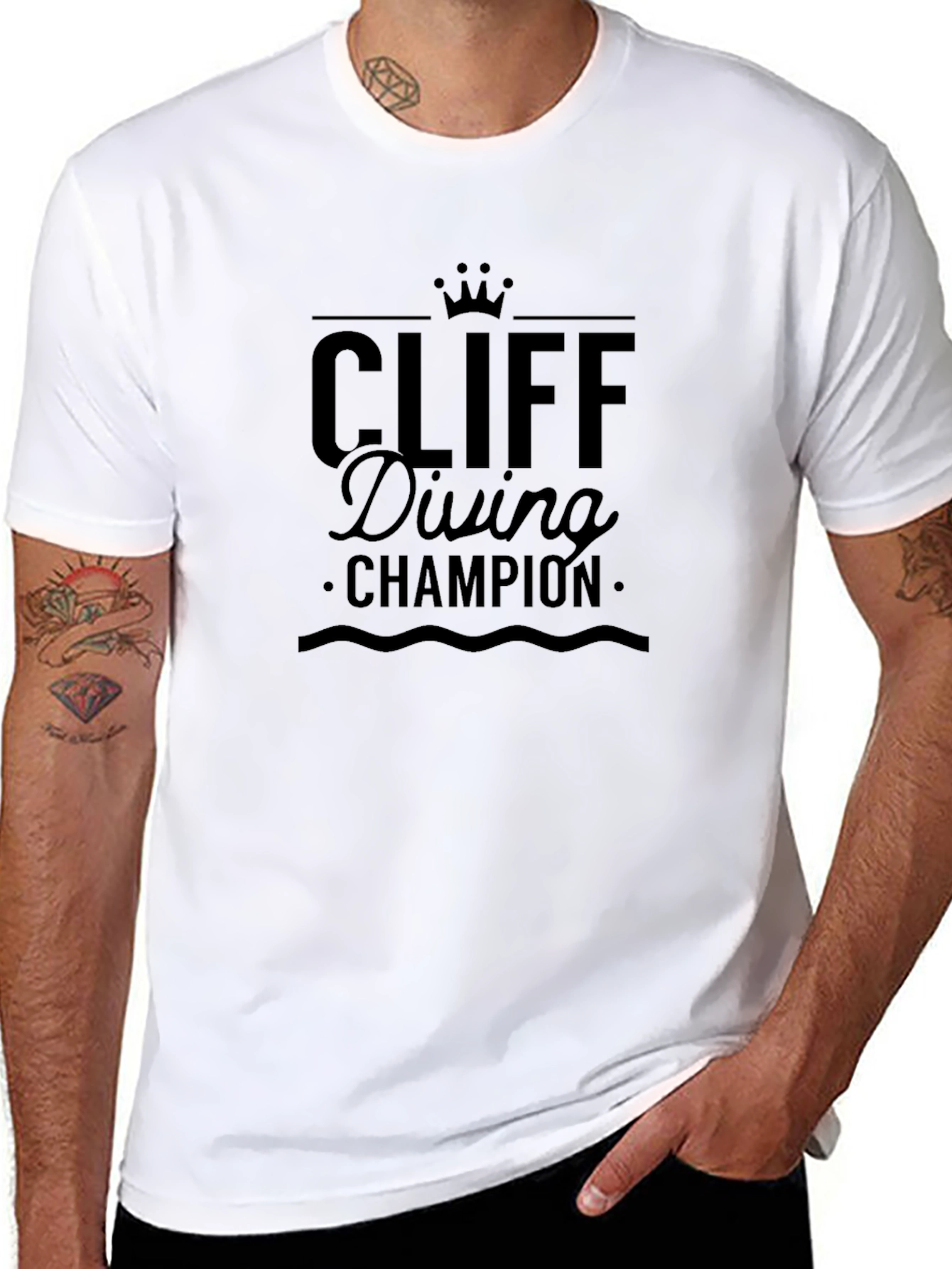 Cliff Diving Champion Black T-Shirt