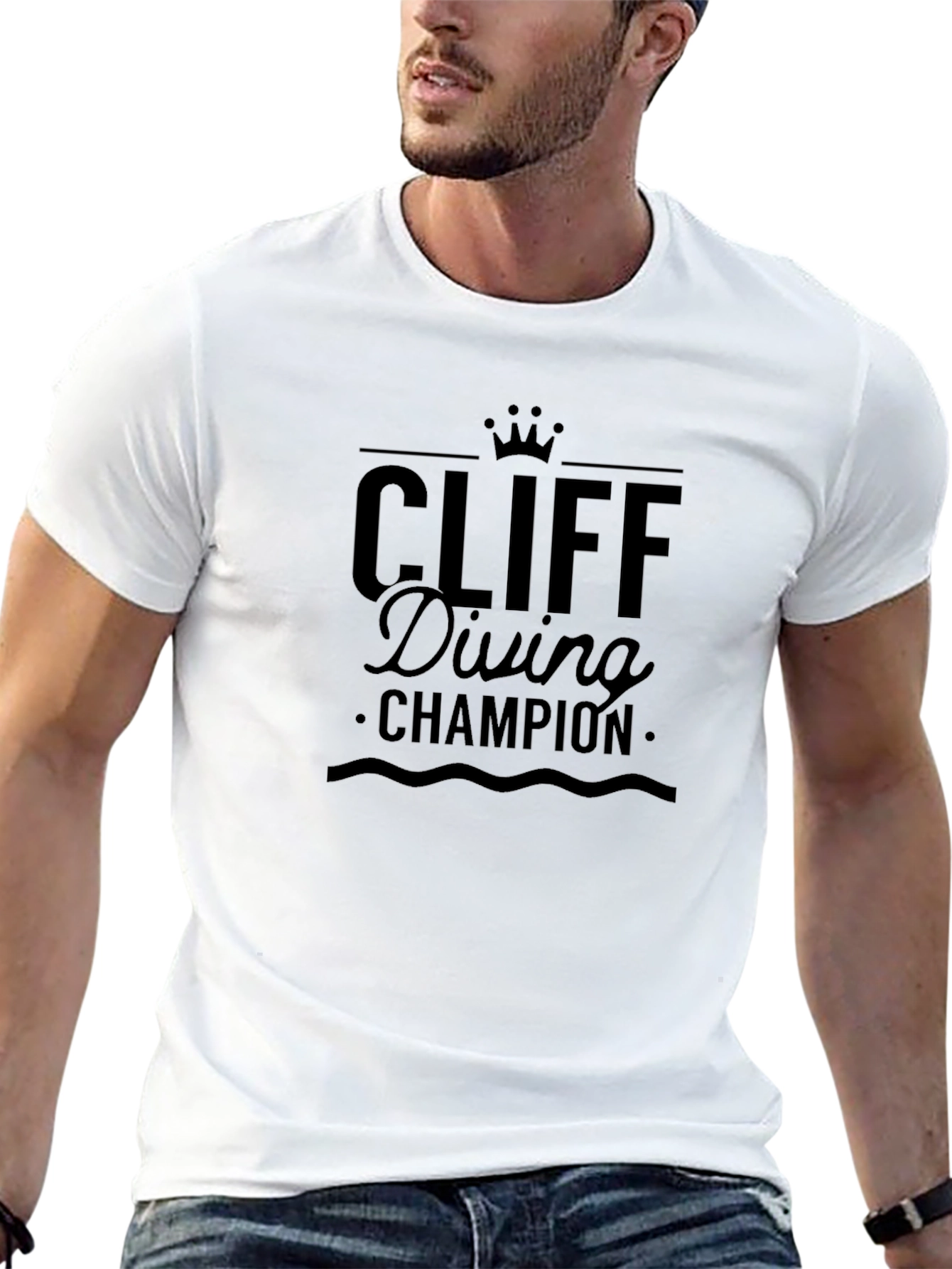 Cliff Diving Champion Black T-Shirt
