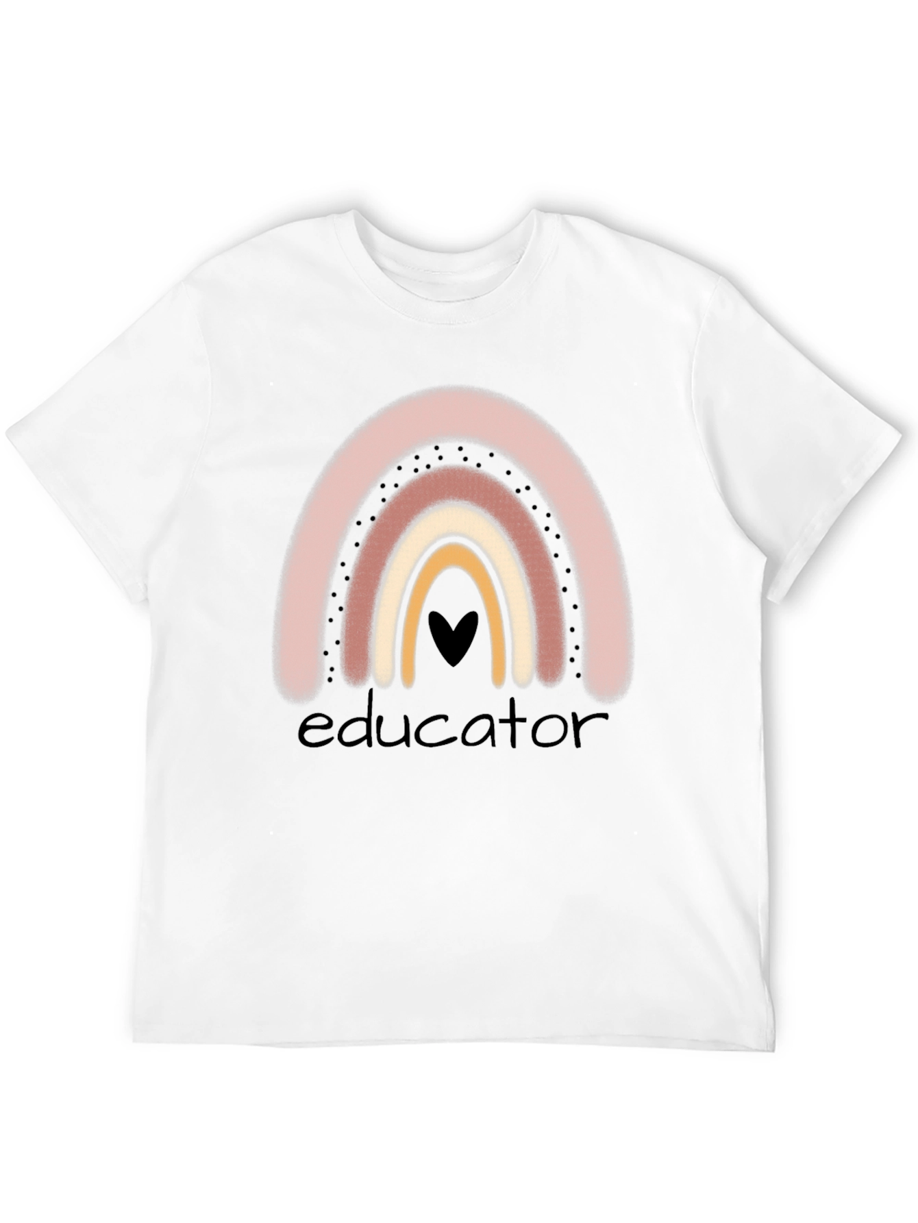 Educator Rainbow Heart Graphic T-Shirt
