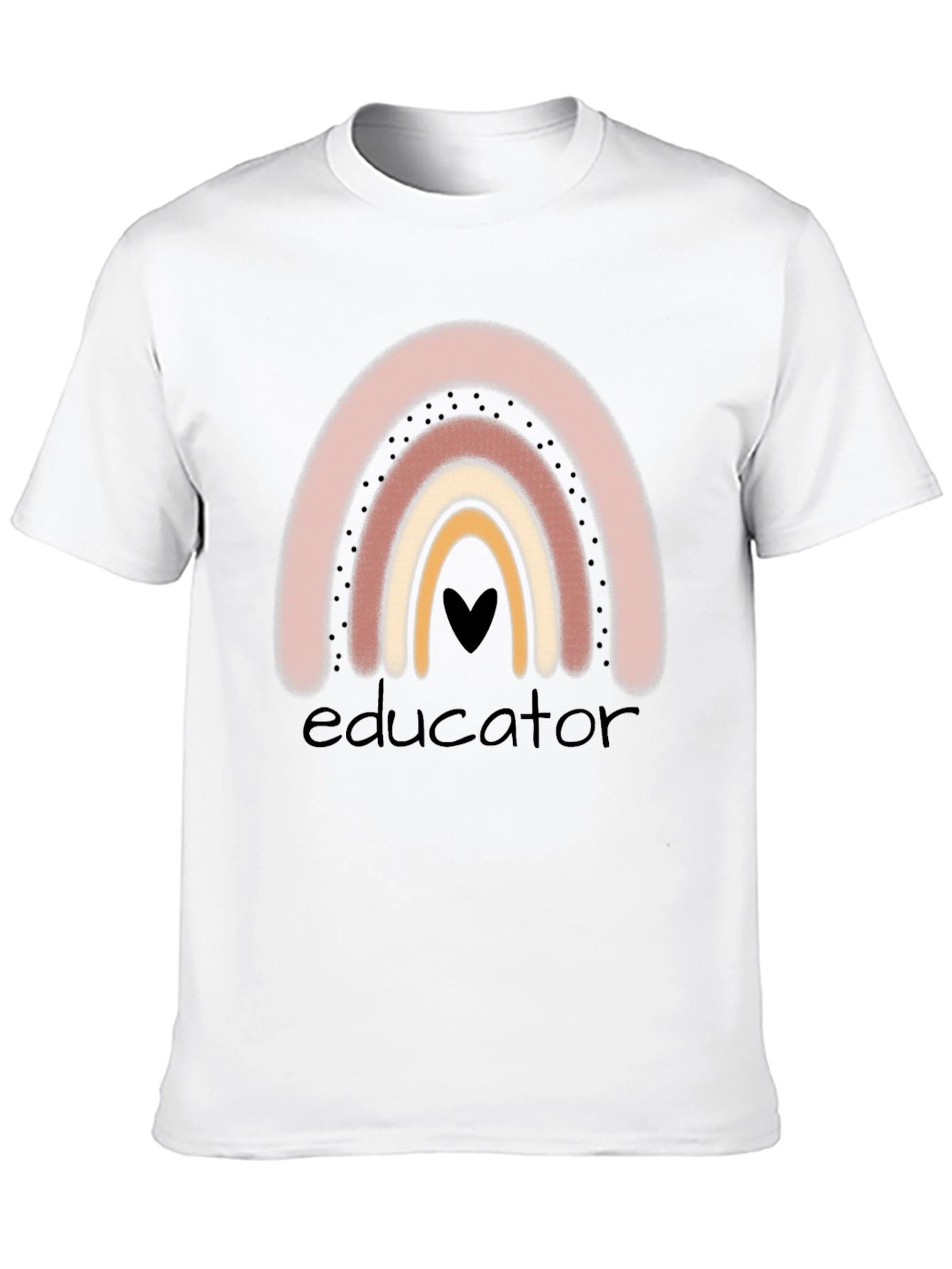 Educator Rainbow Heart Graphic T-Shirt