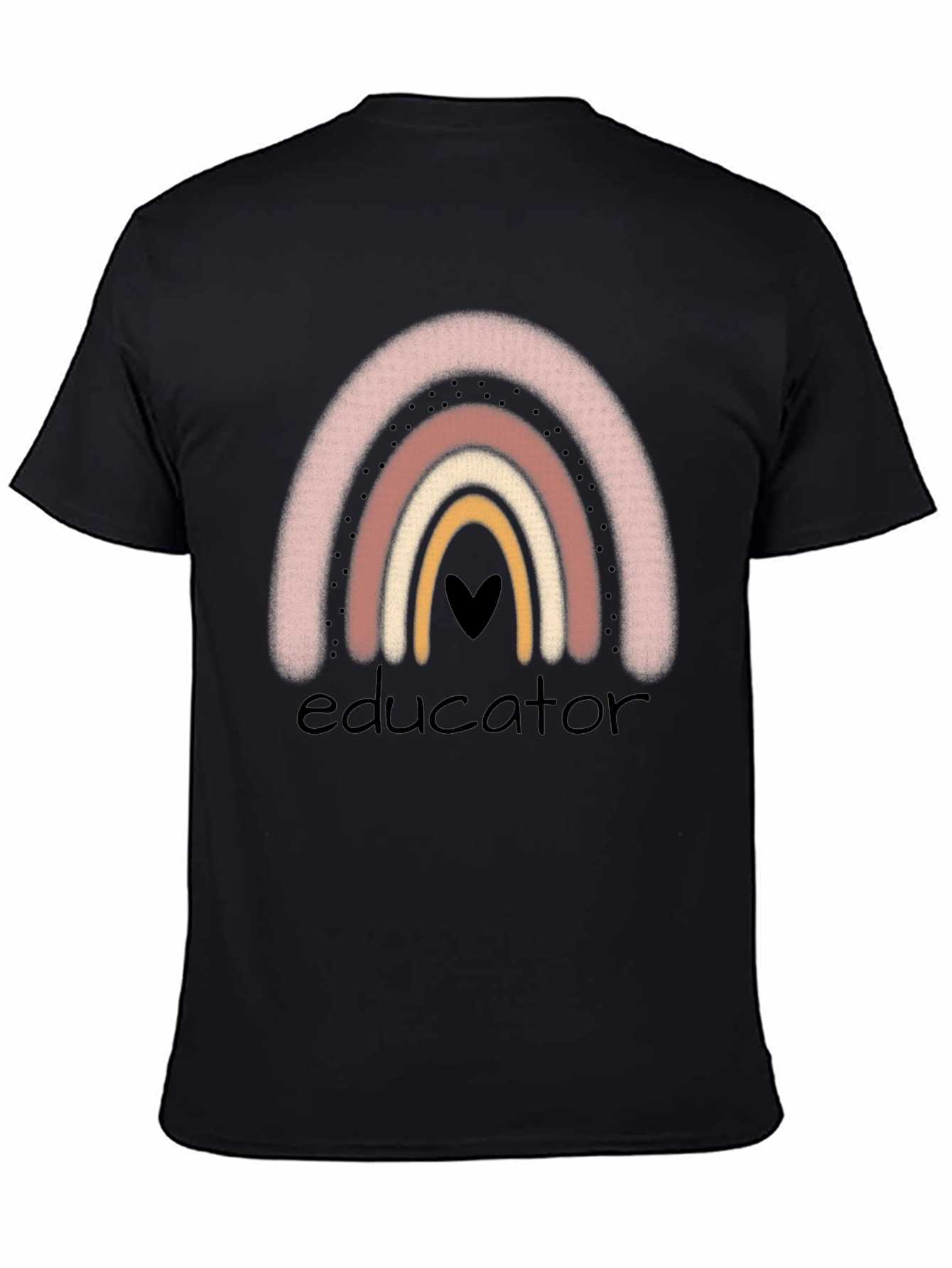Educator Rainbow Heart Graphic T-Shirt