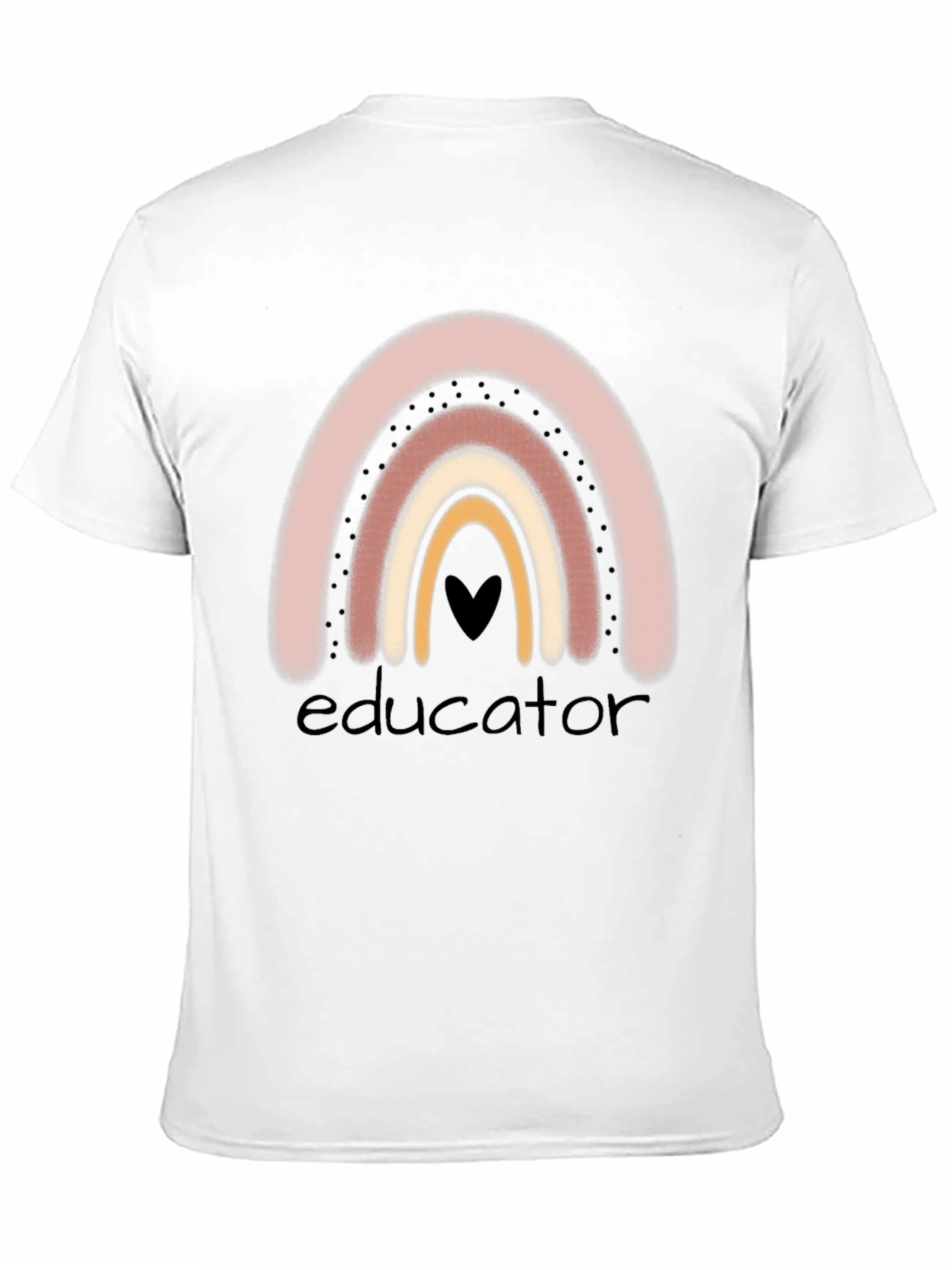 Educator Rainbow Heart Graphic T-Shirt