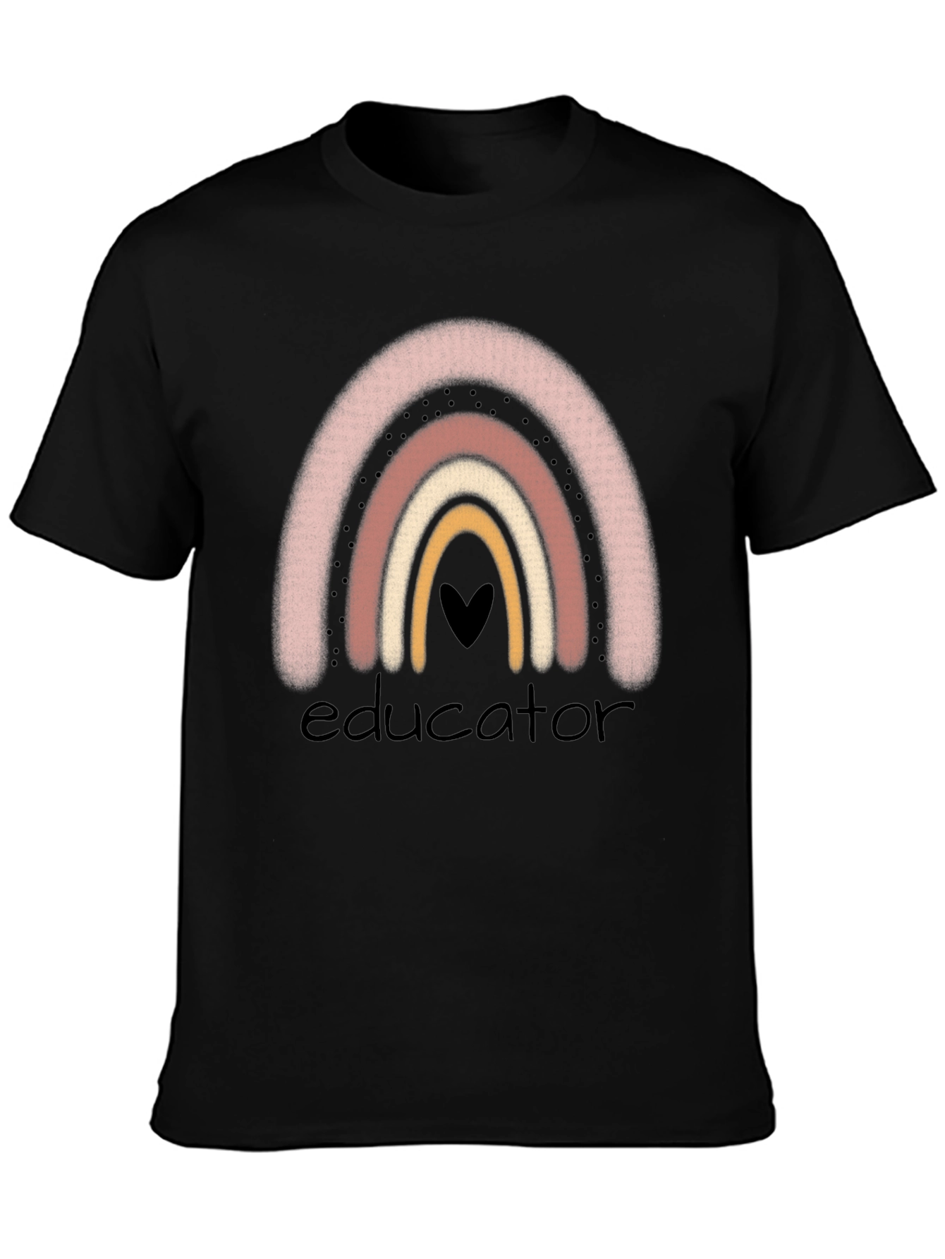 Educator Rainbow Heart Graphic T-Shirt