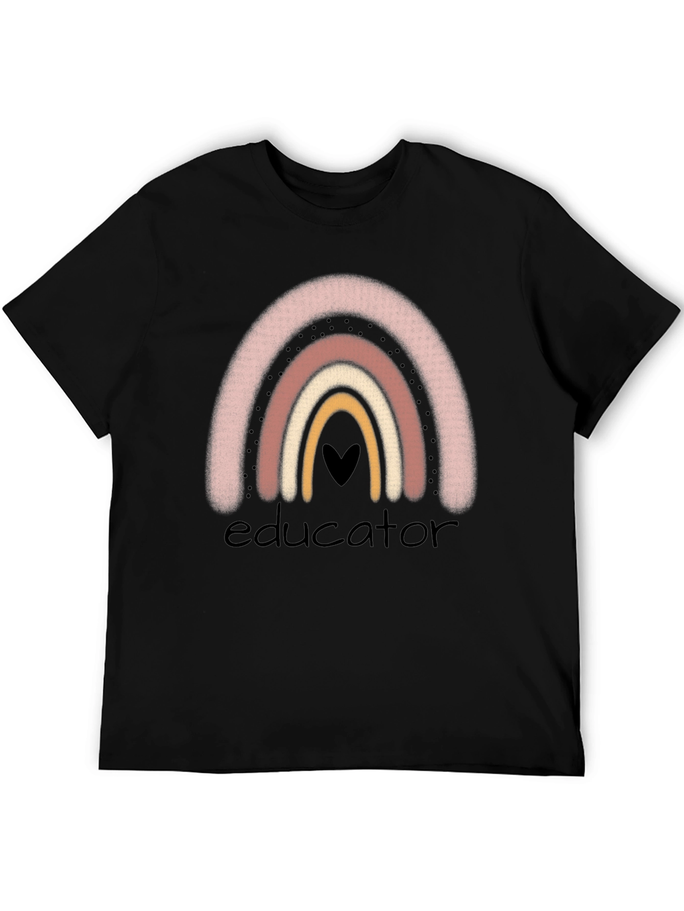 Educator Rainbow Heart Graphic T-Shirt