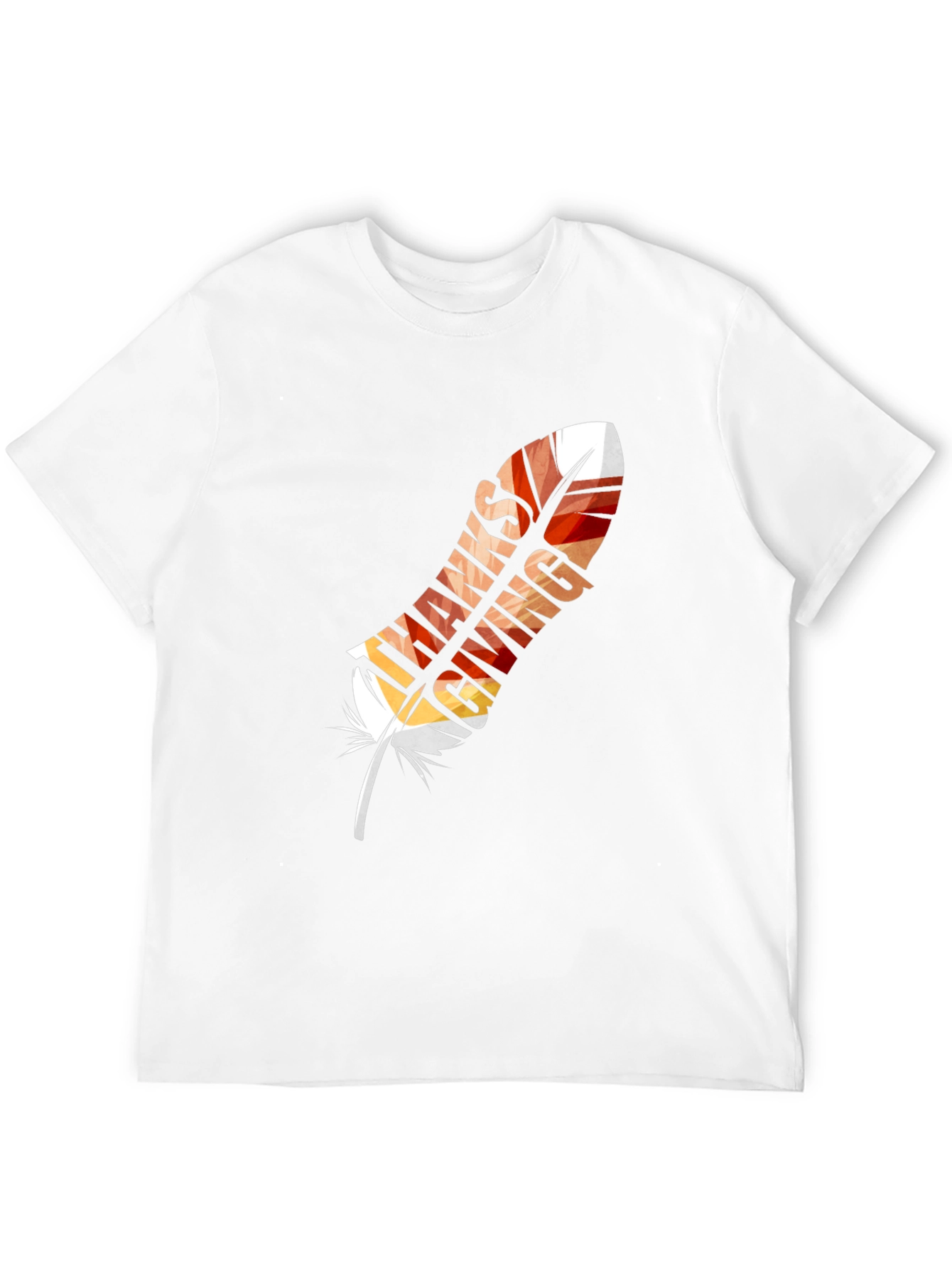 Thanksgiving Feather Graphic T-Shirt - Fall Festive Tee