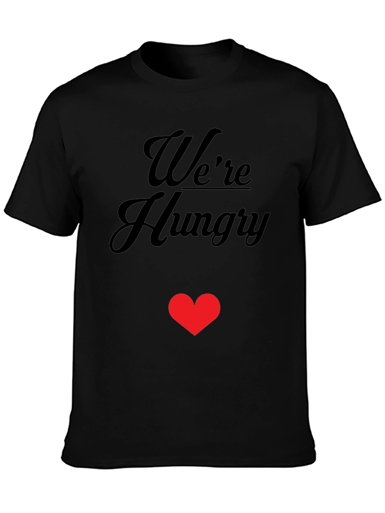 Were Hungry Heart Graphic Tee - Black Casual Shirt