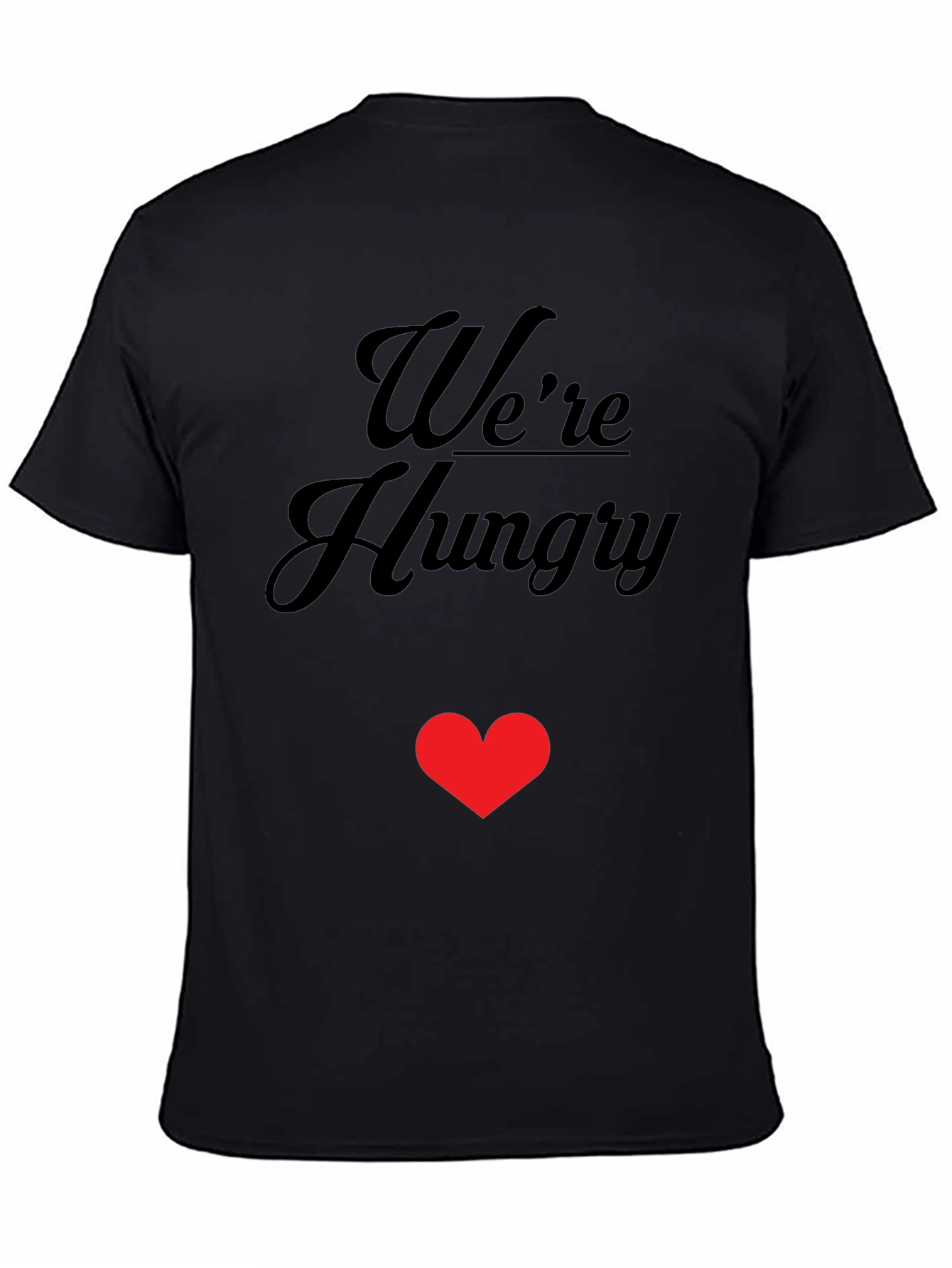 Were Hungry Heart Graphic Tee - Black Casual Shirt