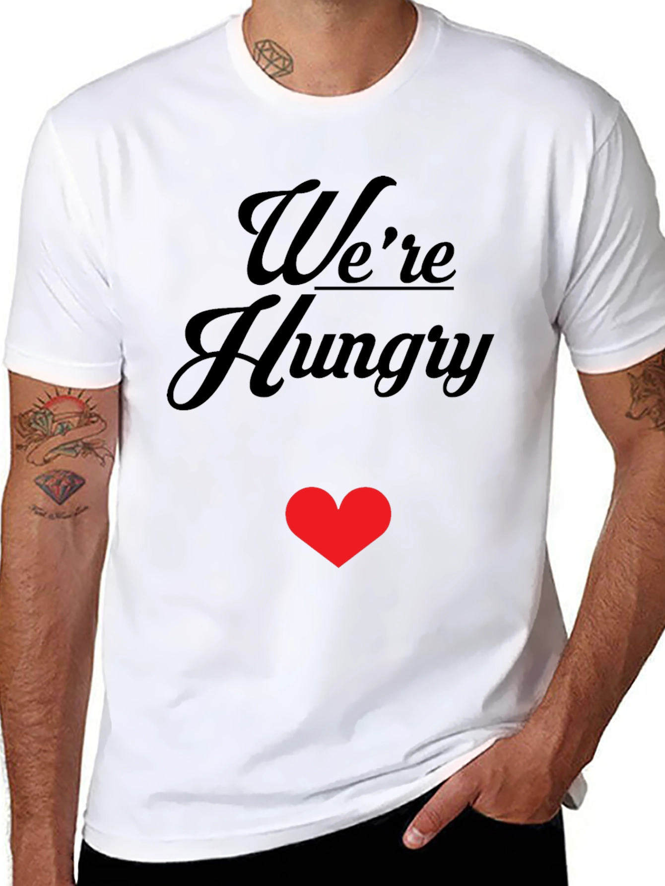 Were Hungry Heart Graphic Tee - Black Casual Shirt