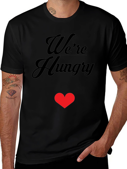 Were Hungry Heart Graphic Tee - Black Casual Shirt
