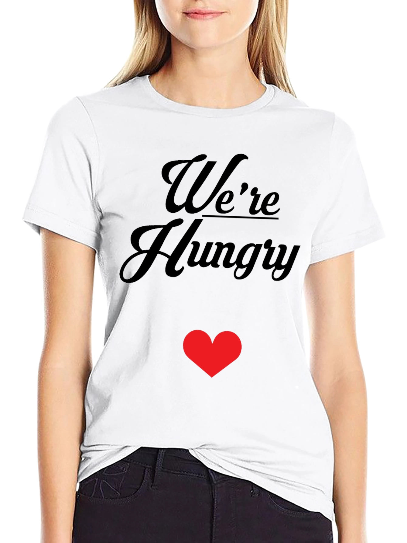 Were Hungry Heart Graphic Tee - Black Casual Shirt
