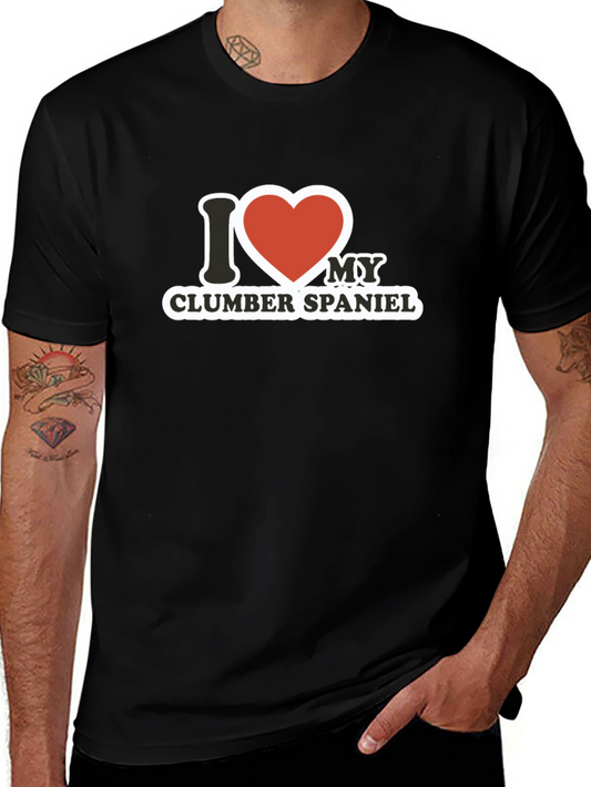 I Love My Clumber Spaniel Black T-Shirt