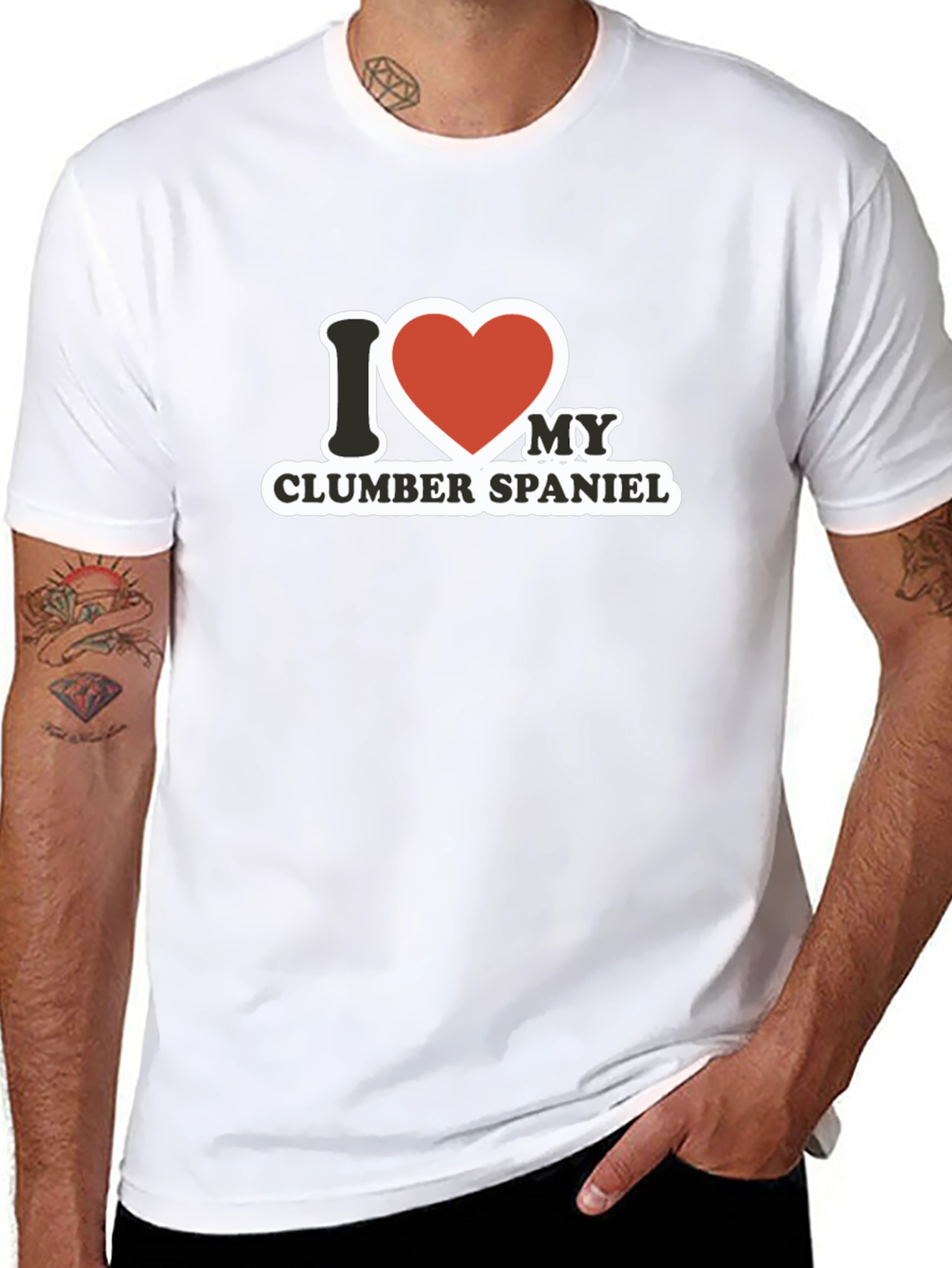 I Love My Clumber Spaniel Black T-Shirt