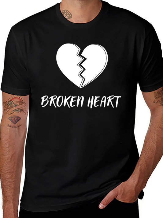 Broken Heart Graphic T-Shirt - Black Cotton Tee