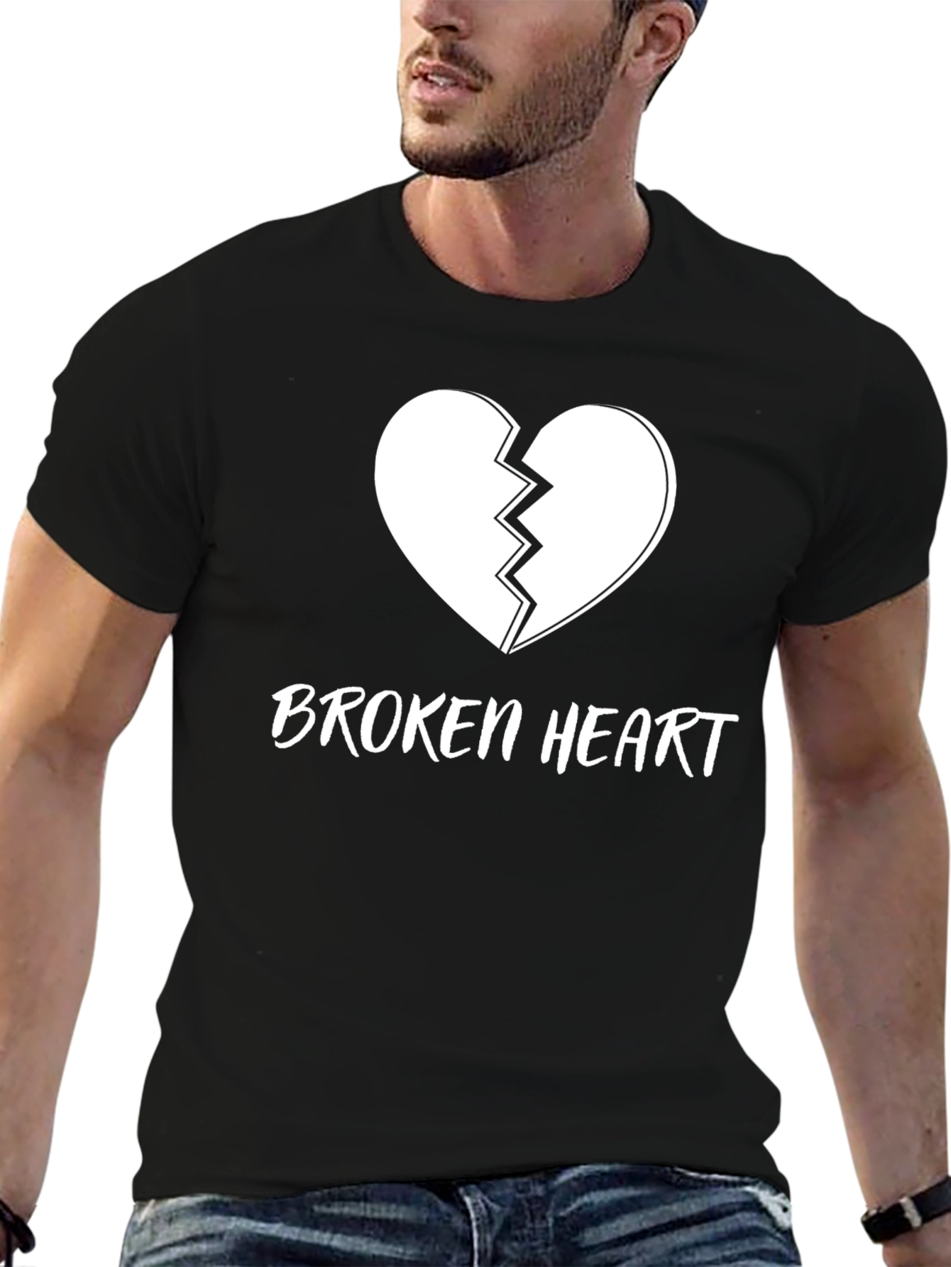 Broken Heart Graphic T-Shirt - Black Cotton Tee