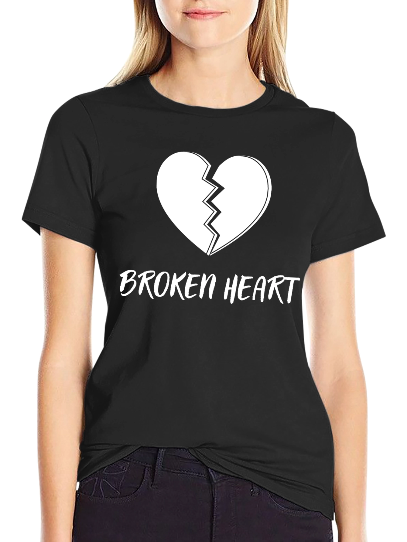 Broken Heart Graphic T-Shirt - Black Cotton Tee