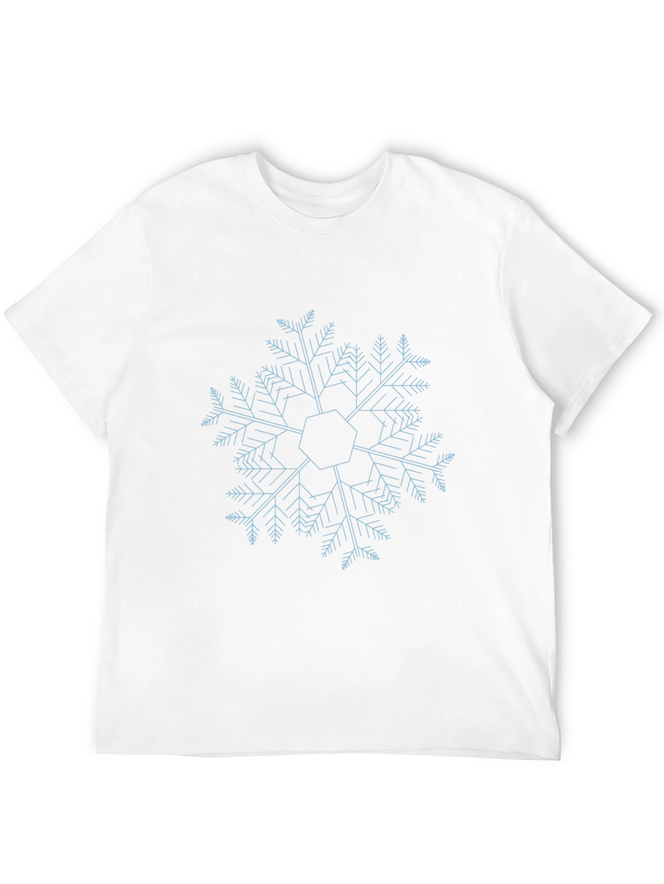 Geometric Snowflake Graphic Tee - Modern Winter Style